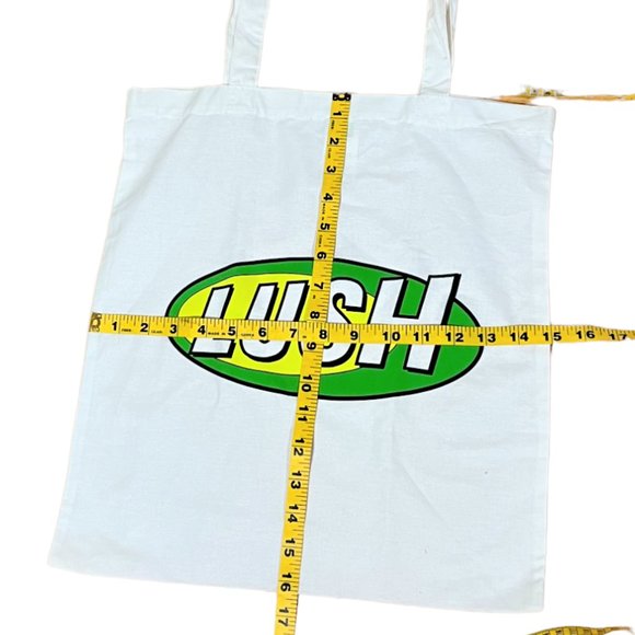 NWOT LUSH Fresh Handmade Cosmetics Limited Edition Retro Tote Bag, 100% Cotton - Picture 3 of 6